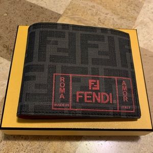 Men’s Gray and Black Fendi logo Wallet